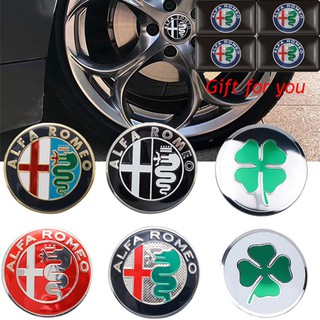 สติกเกอร์ฝาครอบดุมล้อ รูปตราสัญลักษณ์รถยนต์ ALFA ROMEO แบบอลูมิเนียม สำหรับ MITO 147 156 159 166 ขนาด 56 มิลลิเมตร 4 ชิ้น