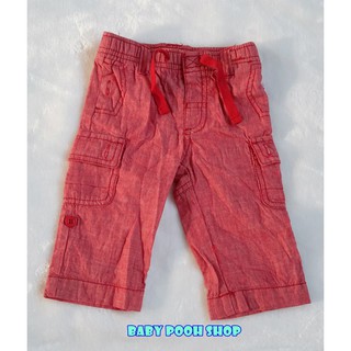 Old navy : กางเกงขายาว มีกระเป๋าข้าง สีแดง *** 220 ฿ Size : 6-12m