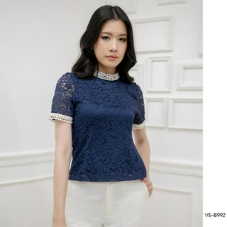 AMILA Blouse VE-B992 by VERONIQA ลูกไม้ราเชล แขนสั้น IGPU22-12