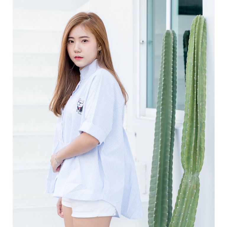 lina-shirt-เสื้อเชิ๊ต-oversize-พร้อมส่ง