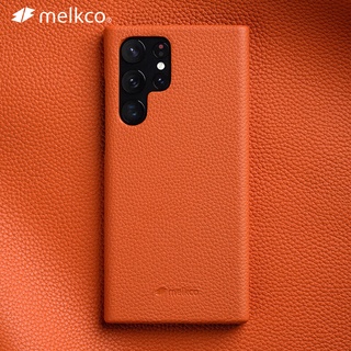 Melkco เคสโทรศัพท์มือถือหนังวัว พรีเมี่ยม แฟชั่นหรูหรา สําหรับ Samsung Galaxy S22 Ultra S22 Plus + 5G