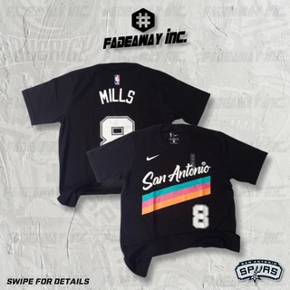 เสื้อยืด พิมพ์ลาย NBA SAN ANTONIO SPURS 8 PATTY MILLS สีดํา