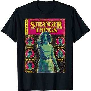 เสื้อยืดโอเวอร์ไซส์เสื้อยืด พิมพ์ลายการ์ตูน Netflix Stranger Things Group ShotS-3XL