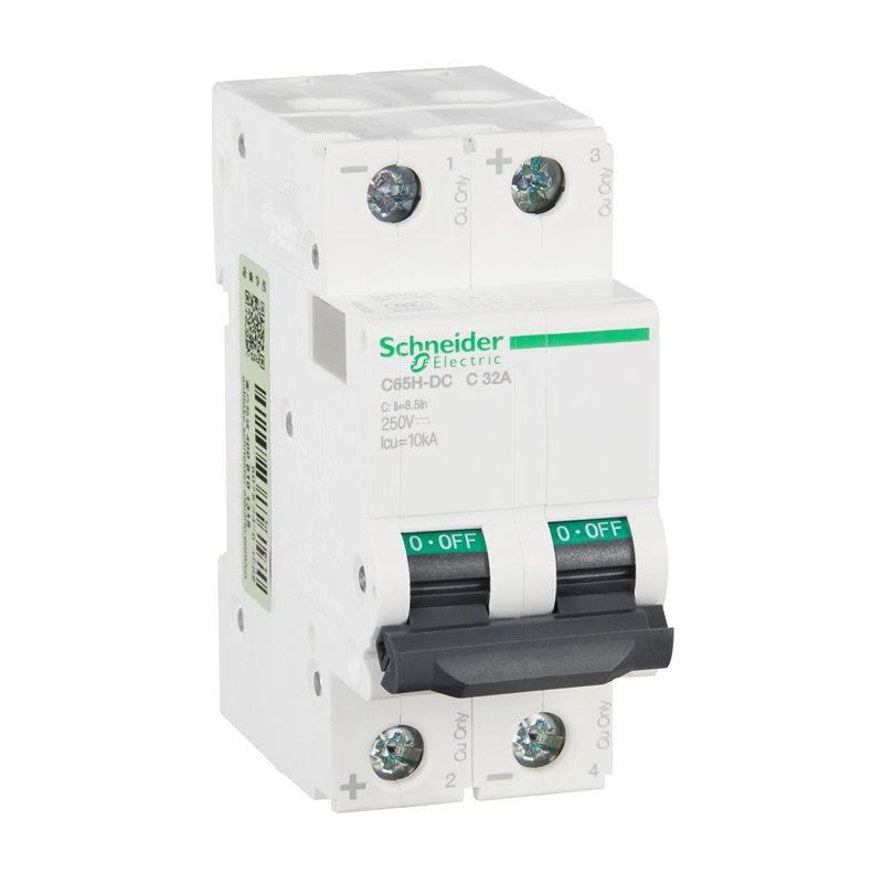 Schneider Electric Multi 9 C65H-DC 250VDC MCB 2P DC Miniature Circuit ...