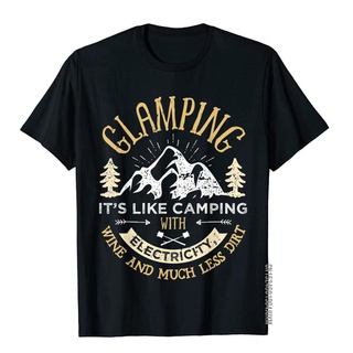 เสื้อยืดผ้าฝ้ายพรีเมี่ยม เสื้อยืดผ้าฝ้าย พิมพ์ลาย Glamping Definition สีไวน์ 3D สําหรับผู้ชาย ตั้งแคมป์