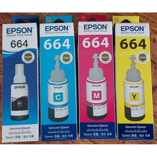 หมึก EPSON INK T664 ของแท้ 100% มีกล่อง ขนาด 70ml.