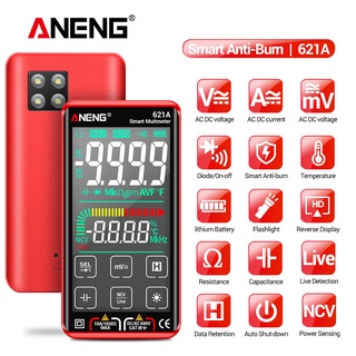 Aneng มัลติมิเตอร์ดิจิทัล หน้าจอสัมผัส 621A 9999 Counts True RMS DC/AC 10A