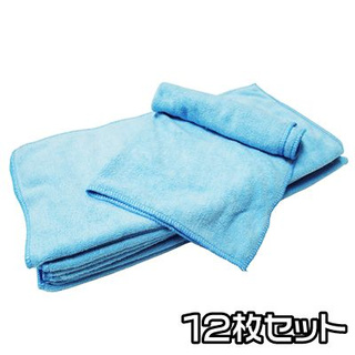 ผ้าเช็ดรถ สีน้ำเงิน 12 ผืน ( Car Wash Towels Blue Color 12Pcs Set )