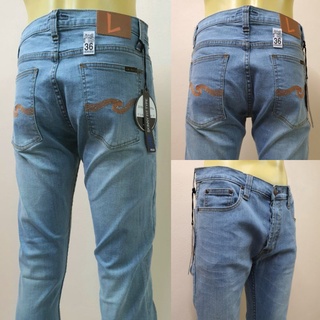 สินค้า กางเกงยีนส์ขาเดฟ LVIS  สีฟอกอ่อน ฟอกเซอร์ สีสวยมาก เรียบหรูดูแพง ไซส์ 28-36 (LX16)