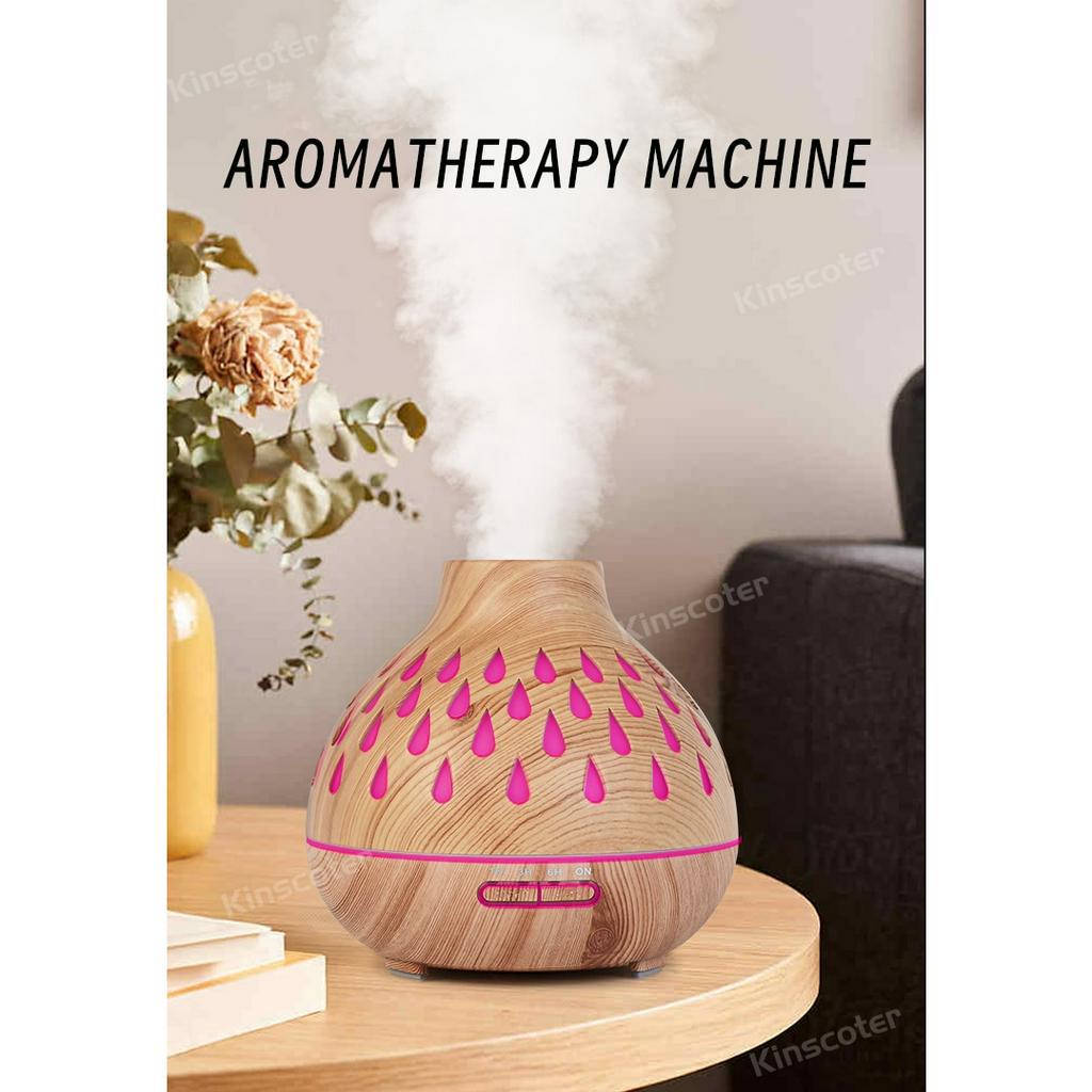 new-เครื่องพ่นไอน้ำอโรม่า-เพิ่มความชื้น-พ่นน้ำมันหอมระเหย-จุ-400ml-aroma-diffuser-มีรีโมท-ไฟ-7-สี-led