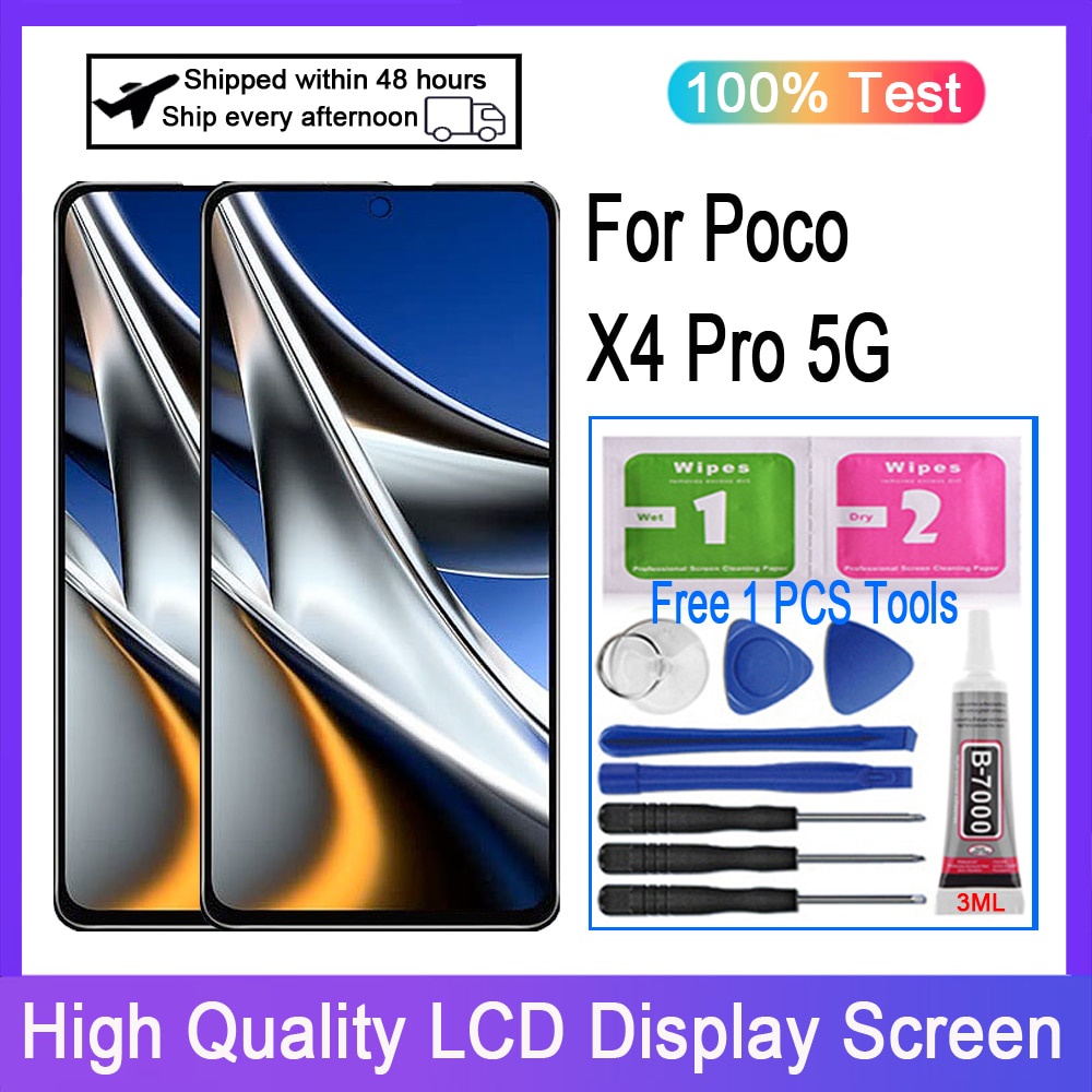 Amoled สําหรับ Xiaomi Poco X4 Pro 5G 2201116Pg หน้าจอสัมผัส LCD ดิจิไท ...