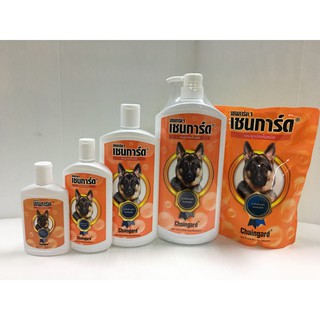 Chaingard 1 Anti Tick &amp; Flea Dog Shampoo เชนการ์ด 1 แชมพูป้องกันและกำจัดเห็บหมัด สำหรับสุนัขพันธุ์ใหญ่ มี 5 ขนาด