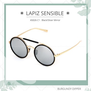 แว่นกันแดด LAPIZ SENSIBLE รุ่น AS026 C1 : Black/Silver Mirror