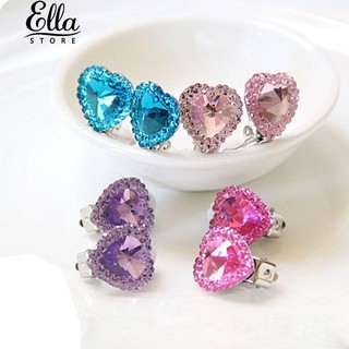 Heart Rhinestone เด็กผู้หญิงเครื่องประดับหูเครื่องประดับต่างหูไม่มี