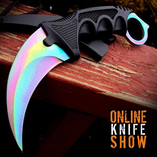 Karambit คารัมบิต มีดกรงเล็บเสือ Titanium ไทเทเนียม Knife มีดสั้น มีดปา มีดเดินป่า Knives รุ่น 23 มีดพก C-1