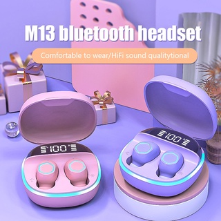 M13 Macaron True Wireless TWS หูฟังไร้สาย บลูทูธ 5.2 หูฟังเกมมิ่ง ชุดหูฟังกีฬา หูฟังแฮนด์ฟรี