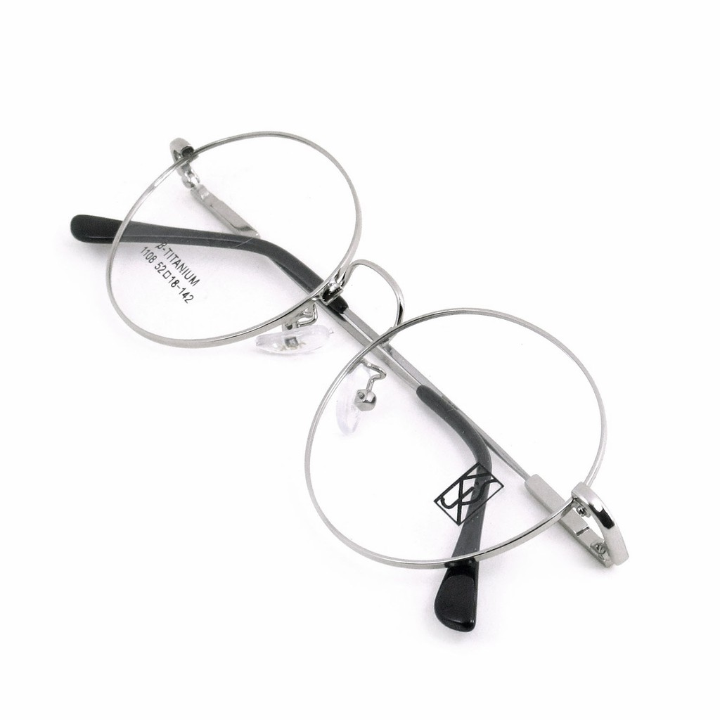 titanium-100-แว่นตา-รุ่น-1108-สีเงิน-กรอบเต็ม-ขาข้อต่อ-วัสดุ-ไทเทเนียม-สำหรับตัดเลนส์-กรอบแว่นตา-eyeglasses