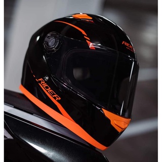 หมวกกันน็อค Rider​ R1​ Black Orange​  ใบเล็กน้ำหนักเบา