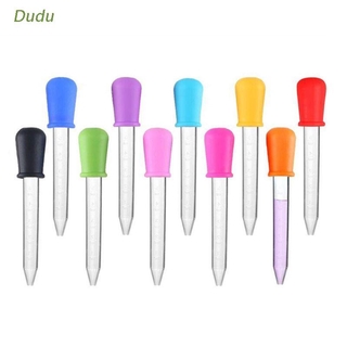 Dudu 10 ชิ้นหลอดดูดดรอปเปอร์ซิลิโคนและพลาสติก 5 มล . , 10 สี