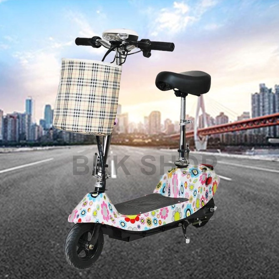 ใหม่-สกู๊ตเตอร์ไฟฟ้า-electric-scooter-24v-ไฟหน้า-led-จักรยานไฟฟ้า-สกูดเตอร์ไฟฟ้า-e-scooter-มอเตอร์-350w