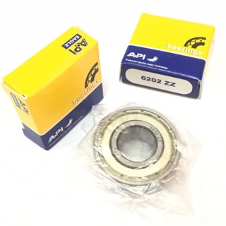 API Bearing 6202 ZZ ตลับลูกปืน เม็ดกลมร่องลึก 15x35x11 คุณภาพเยี่ยม มาตรฐาน DGBB ปิดเหล็กสองด้าน