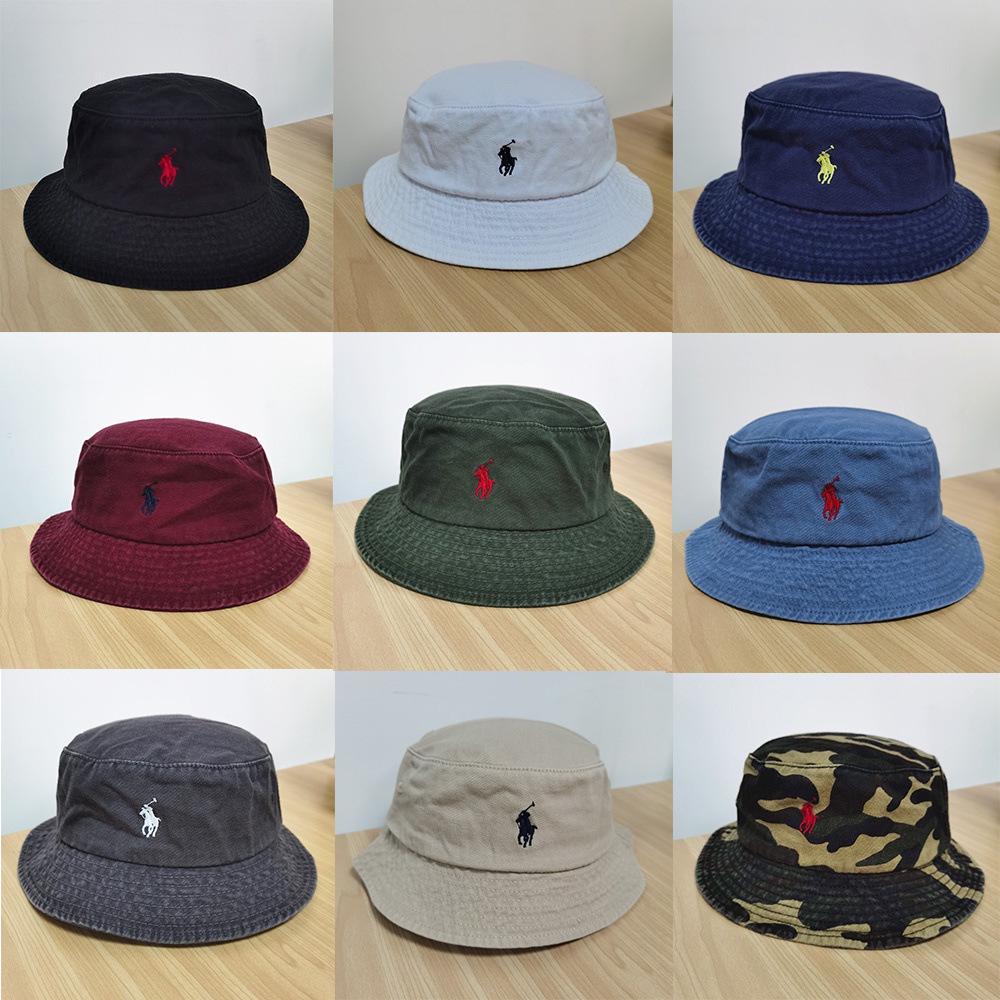 Polo Bucket Hat Small Pony Logo RL Outdoor Leisure Casual Wear Cotton ...