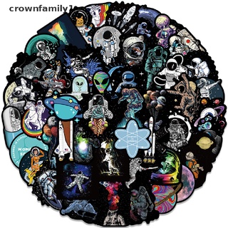 [crownfamily1] สติกเกอร์ ลายนักบินอวกาศ สําหรับติดตกแต่งรถยนต์ กระเป๋าเดินทาง โน้ตบุ๊ก กีตาร์ 50 ชิ้น