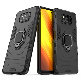 Xiaomi Poco X3 NFC Hard Armor Magnetic Case Ring Holder Armor Bumper Back Cover