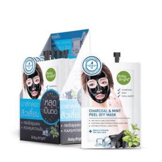 Charcoal &amp; Mint Peel Off Mask 10g Baby Bright