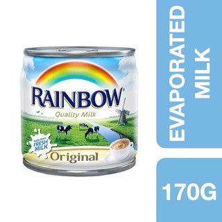 ภาพหน้าปกสินค้าRainbow Full Cream Evaporated Milk 170g ++ เรนโบว์  นมข้นจืดฟูลครีม ขนาด 170g ที่เกี่ยวข้อง