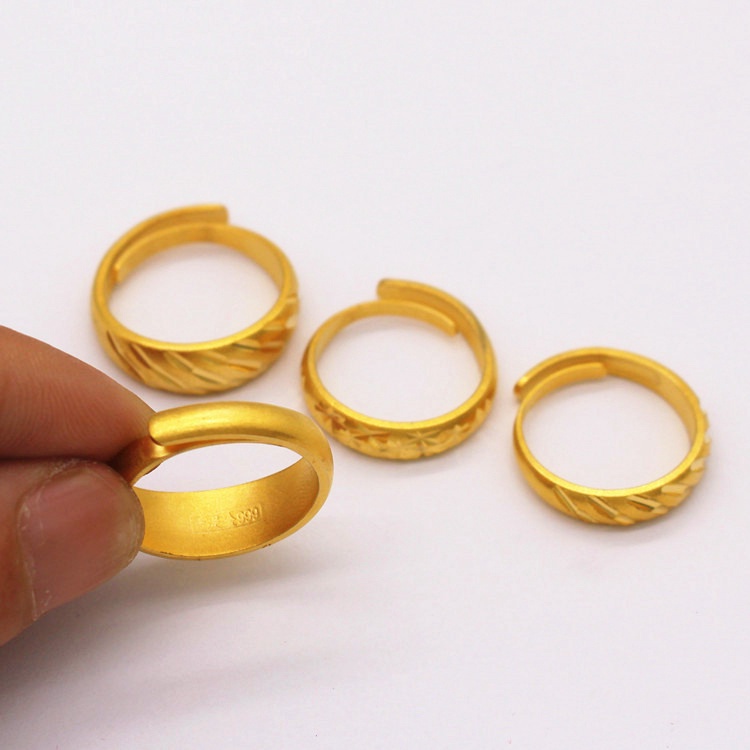 แหวนทองเหลือง-พิมพ์ลายยิปโซเวียดนาม-ชุบทอง-แฟชั่นคู่รัก