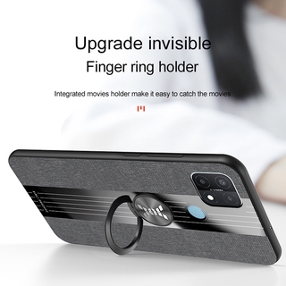 เคสโทรศัพท์ออปโป้A15 Case Magnetic Finger Ring Holder Fabric Hard Cover Soft Frame Cloth Shockproof เคส OPPO A15