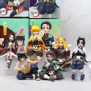 ตุ๊กตาฟิกเกอร์ อนิเมะ Demon Slayer Tanjiro Nezuko Zenitsu Inosuke น่ารัก สําหรับเก็บสะสม