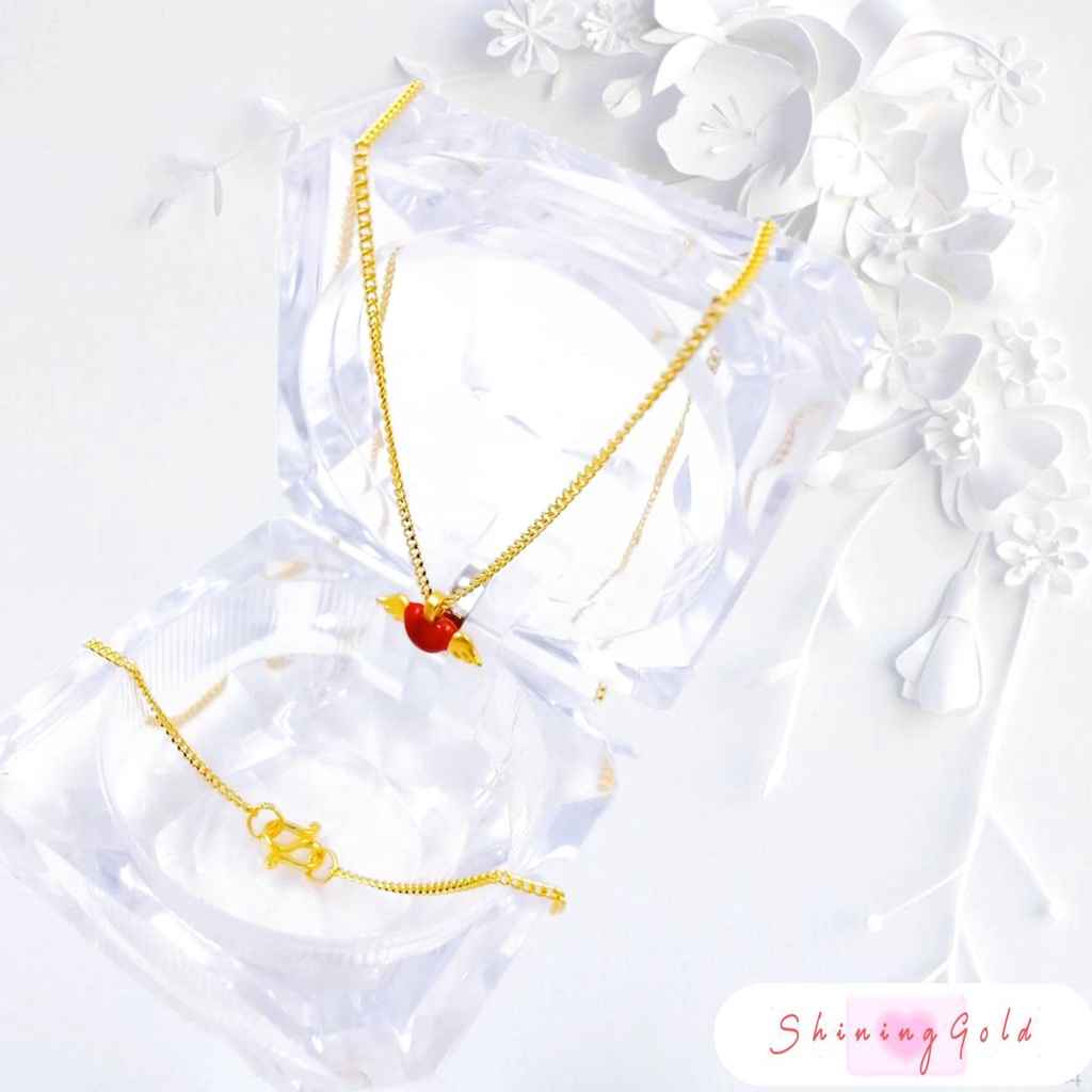 ภาพหน้าปกสินค้าSHINING GOLD สร้อยคอ mini heartwings น่ารัก สีแดง สดใส ทองคำแท้ 96.5% น้ำหนัก ครึ่งสลึง (1.9 กรัม) จากร้าน shininggoldjewelry บน Shopee