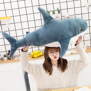 สินค้า จัดส่งทันทีฉลาม IKEA1ชิ้นฉลามสัตว์ทะเลตุ๊กตาจี้ตกแต่งหมอนเบาะ 30 40 60 80 ซม.