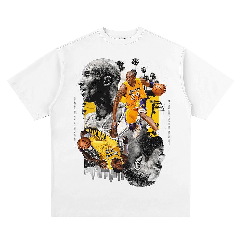 คอลูกเรือsports-starเสื้อยืดคอกลม-แขนสั้น-พิมพ์ลาย-nba-star-kobe-bryant-lebron-james-ทรงหลวม-สําหรับผู้ชาย-และผู้หญิงall