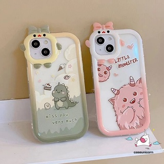 เคสโทรศัพท์มือถือ ลายการ์ตูนมอนสเตอร์ ประดับโบว์ สําหรับ Oppo A15 A95 A57 2022 A17 A17K A5s A3s A12 A7 A16 A53 A33 A5 A9 A1K A74 A76 A96 A15s A54 A15 A16K A55 A31 A16s A16E A94 A92 Reno 6 7Z