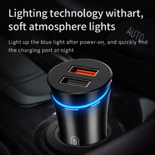 ชาร์จรถพร้อมสายชาร์จเร็ว QC3.0 และ 2.4A JOYROOM JR-C08 Dual USB Ports QC3.0+2.4A Fast Charge Car Charger JOYROOM JR-C08