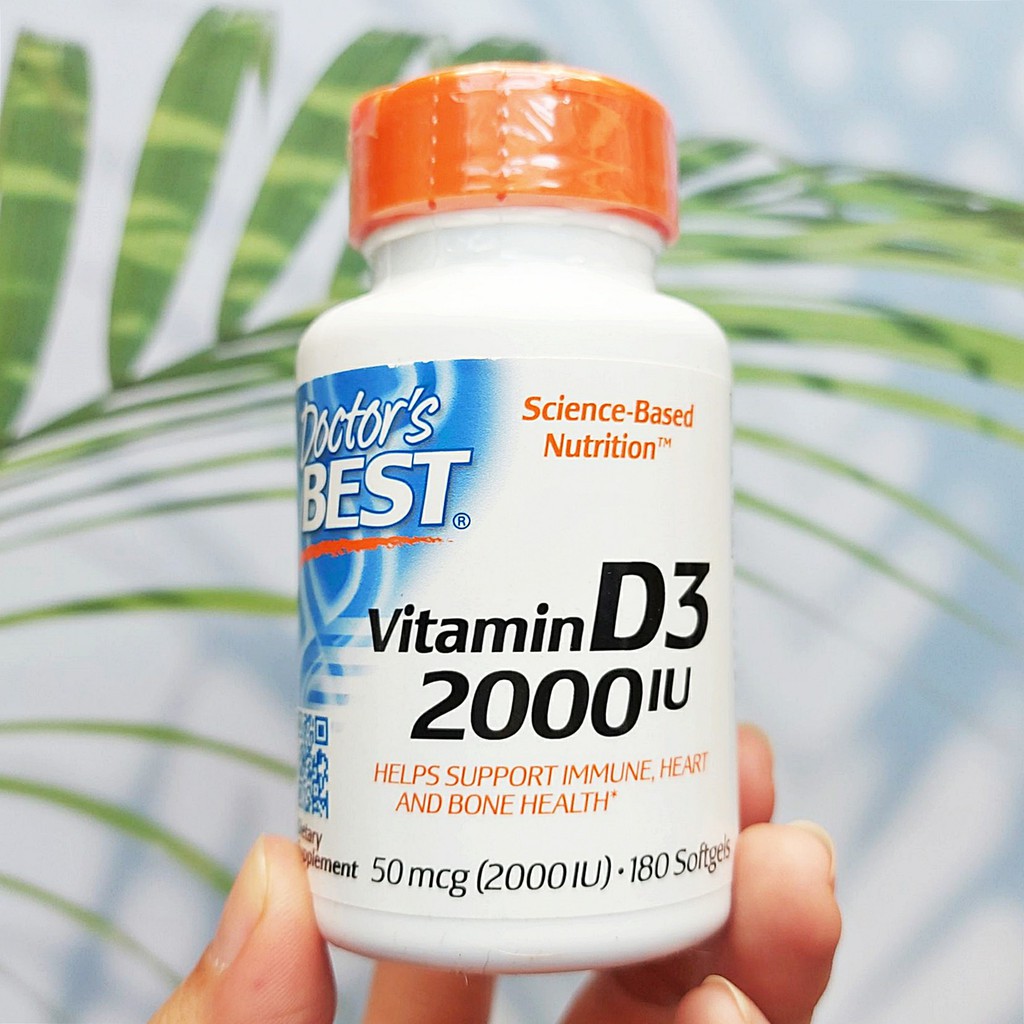 ภาพหน้าปกสินค้าวิตามินดีสาม Vitamin D3 2,000 IU 180 Softgels (Doctor's Best) เสริมสร้างภูมิต้านทาน เพื่อสุขภาพที่ดีของกระดูก และหัวใจ