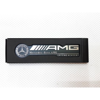 เพลส โลโก้ AMG Mercedes-Benz AMG พื้นดำอักษรชุบ แบบแปะ (กว้าง3.3cmXยาว16cm)