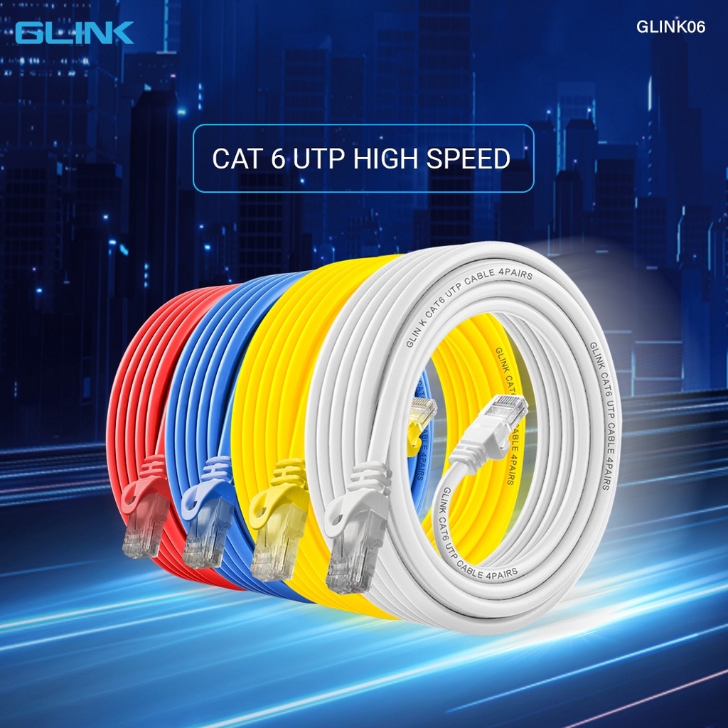 ภาพสินค้าGlink สายแลน Cat6 (ภายใน) สายสำเร็จ Gigabit 1000M UTP Cable 2/3/5/10/20 เมตร รุ่น GLINK06 จากร้าน glink_officialshop บน Shopee ภาพที่ 3