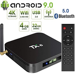 ภาพหน้าปกสินค้ากล่องรับสัญญาณ TX6 dual-band WIFI Bluetooth Android 9.0 4k เครือข่ายเครื่องเล่น 4G +32GB ที่เกี่ยวข้อง