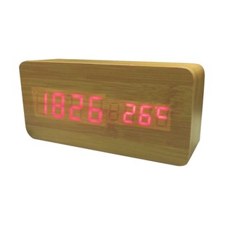 KASSA HOME นาฬิกาตั้งโต๊ะแบบดิจิทัล ลายไม้ รุ่น G31843001 ขนาด 15 x 7 x 4 ซม. สีน้ำตาล นาฬิกาตั้งโต๊ะ