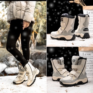 สินค้า รองเท้าบูท ผ้าฝ้าย แบบหนา ป้องกันหิมะ ให้ความอบอุ่น กันน้ํา เหมาะกับใส่เล่นสกีฮอกไกโดกลางแจ้ง แฟชั่นฤดูหนาว สําหรับผู้หญิง ไซซ์ 36-42 รองเท้าบูท ความยาวปานกลาง