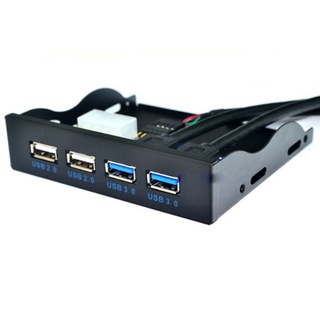 USB HUB เพิ่ม Port USB แผงด้านหน้าเคส สีดำ HUB 19/9PIN เป็น 2USB 3.0 + 2USB 2.0 ส่งเร็ว ประกัน CPU2DAY