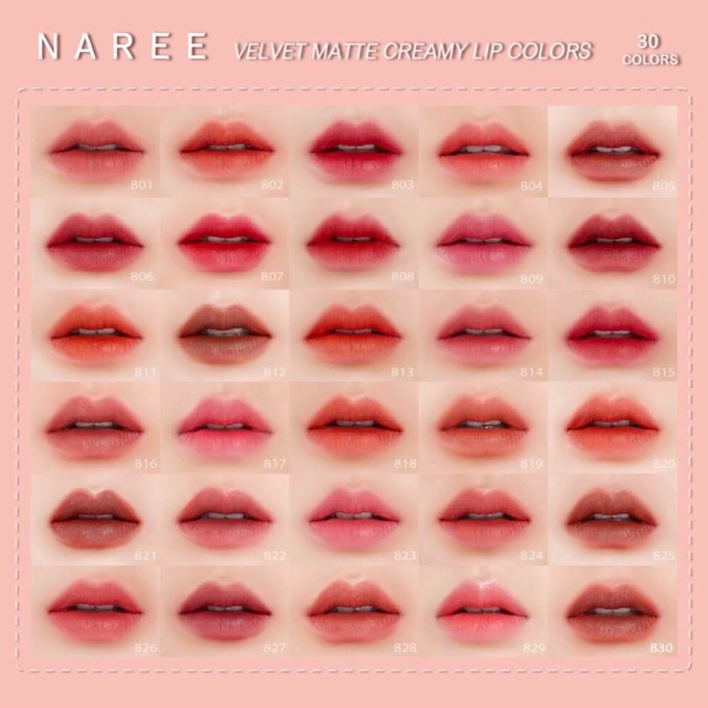 รูปภาพของNAREE VELVET MATTE CREAMY LIP COLORS 30เฉดสี ลิปนารีลองเช็คราคา