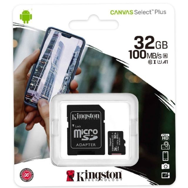 ภาพหน้าปกสินค้าKingston microSD Card 32GB Canvas Select Plus Class 10 UHS-I 100MB/s (SDCS2/32GB) + SD Adapter ประกัน Lifetime