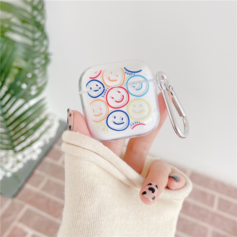 จัดส่งรวดเร็ว-เคสหูฟัง-แบบใส-ลายหน้ายิ้มน่ารัก-สําหรับ-remax-tws-10