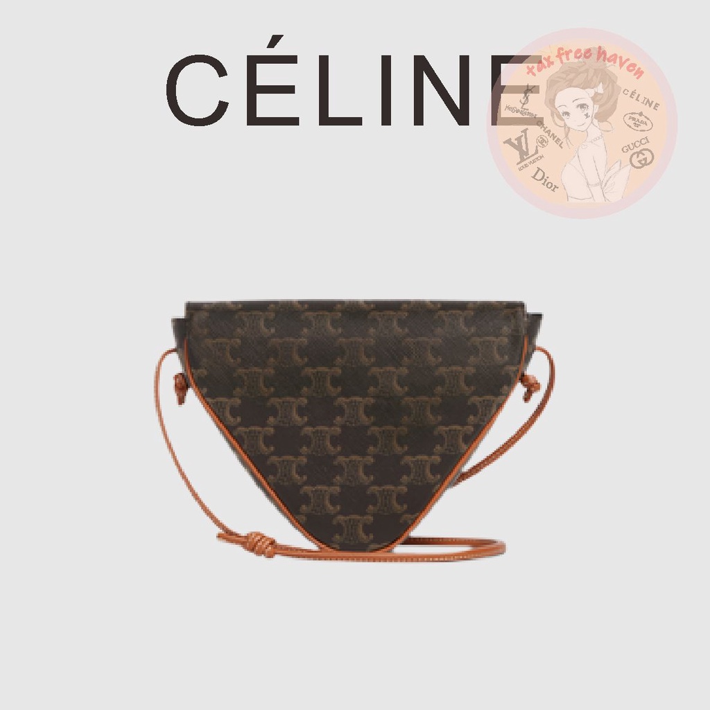 ราคาต่ำสุดของ-shopee-ของแท้-100-celine-แบรนด์ใหม่โลโก้พิมพ์กระเป๋าสามเหลี่ยม