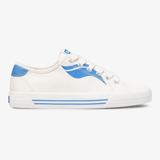 Keds รุ่น Crew Kick Wave Seasonal Solids รองเท้าผ้าใบ ผู้หญิง สี WHITE/BLUE - WF63064